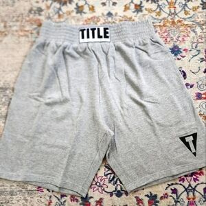 NWT Title Boxing Grey Boxing Training Sweat Shorts Elastic Waist Band, sz XXL